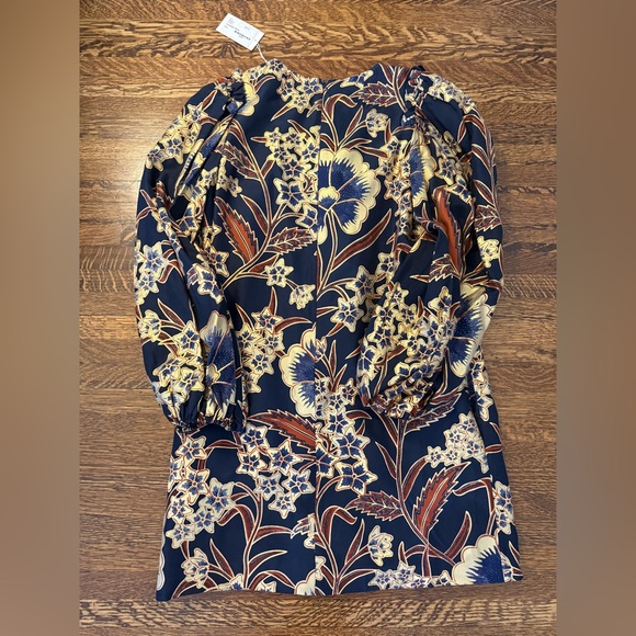 Ulla Johnson Claudine Navy and Gold Floral Dress NWT - Picture 1 of 11